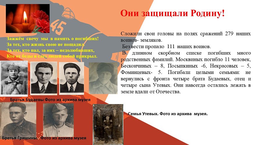 «Они защищали Родину!»